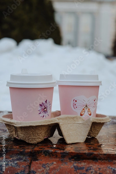 Fototapeta cups for coffee