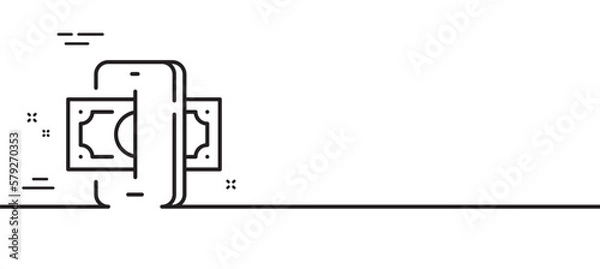 Fototapeta Phishing line icon. Money scam crime sign. Online fraud or thief symbol. Minimal line illustration background. Phishing line icon pattern banner. White web template concept. Vector