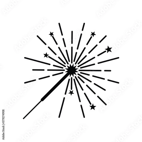 Obraz Firework icon design. Christmas sparkler confetti, firecracker vector. isolated on white background. vector illustration