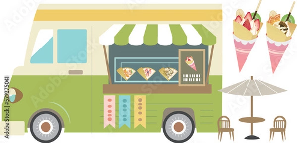 Fototapeta キッチンカー　クレープ