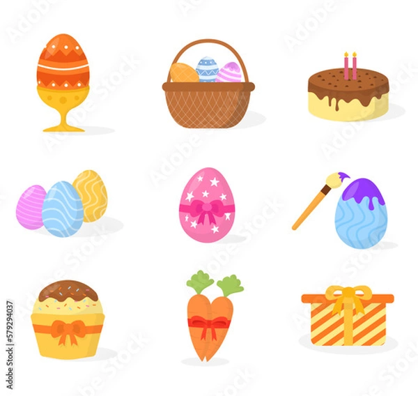 Fototapeta Set Collection Easter Element Decoration
