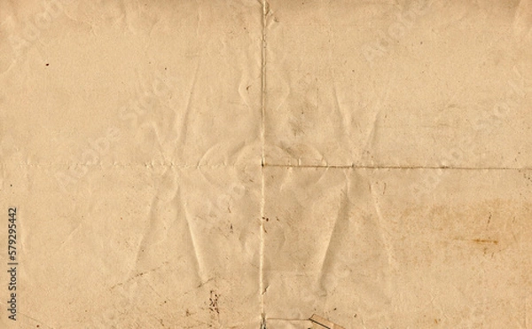 Obraz Vintage creased beige paper texture background. High Resolution	