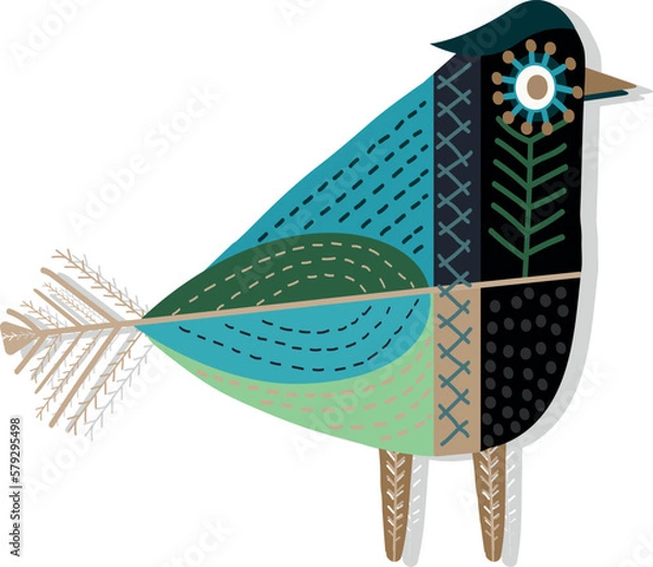 Fototapeta Beautiful decorative bird, vector file.