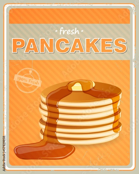 Obraz Vector Illustration of a Vintage Pancakes Sign