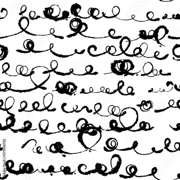 Obraz Inky Curly Lines Pattern on Blotting Paper