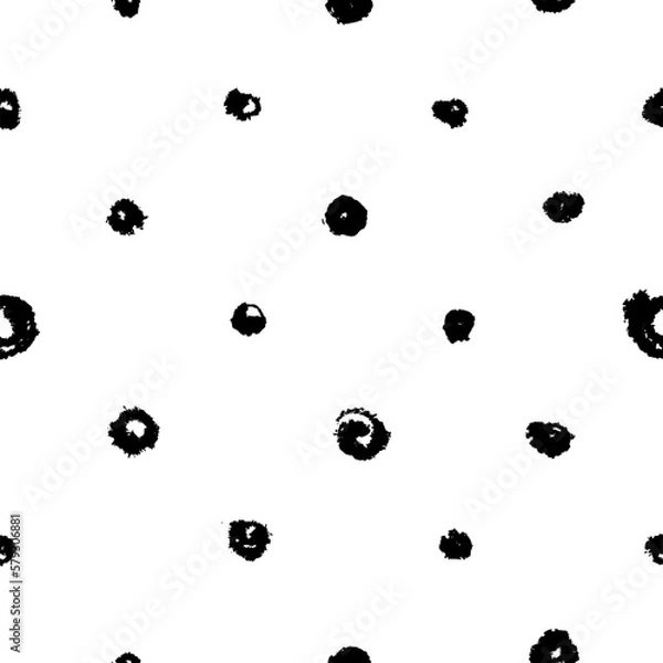 Obraz Inky Hand Drawn Dots Pattern on Blotting Paper