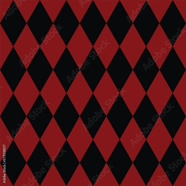 Fototapeta  red and black checkered pattern. Carnival Retro Pattern paper Design. Red pattern paper