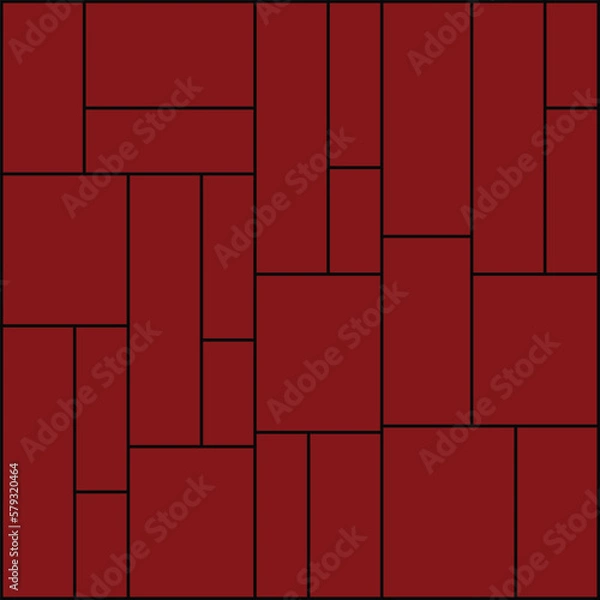 Fototapeta Mondrian pattern vector. Red Pattern Paper. Design line square black on Red background.