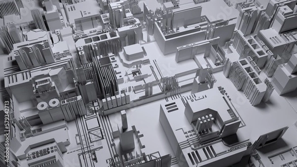 Obraz Computer, Architektur, Stadt, Sci-Fiction, Struktur, Daten, Internet, Gebäude, Technik, System, Mainboard, KI
