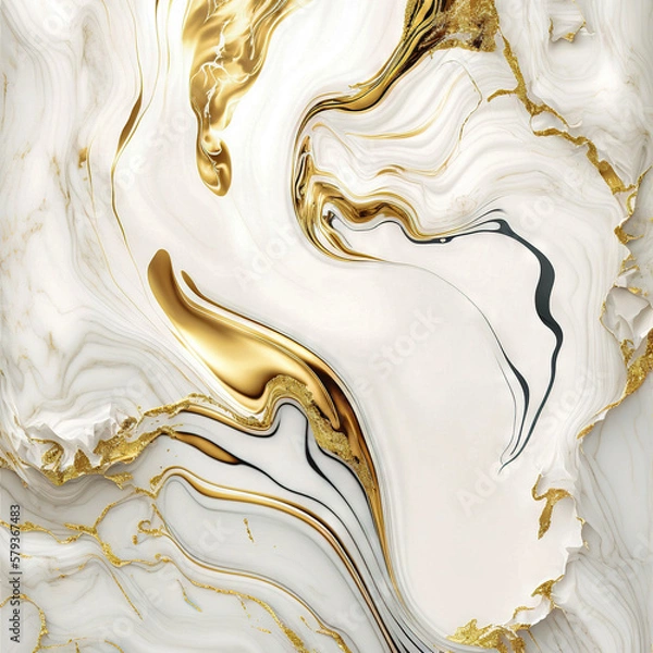 Fototapeta Marble, ink, paint, abstraction. Close-up image. Colorful abstract painting background. Oil paint with a high textured texture. Art to print. Printable artwork Generative AI