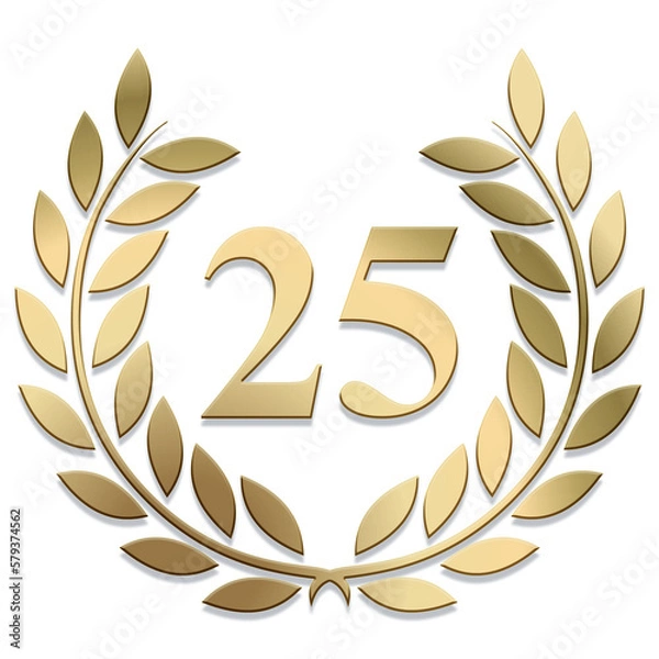 Fototapeta 3D Gold PNG laurel wreath number 25