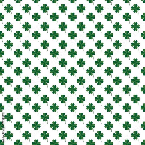 Fototapeta Green clover seamless pattern