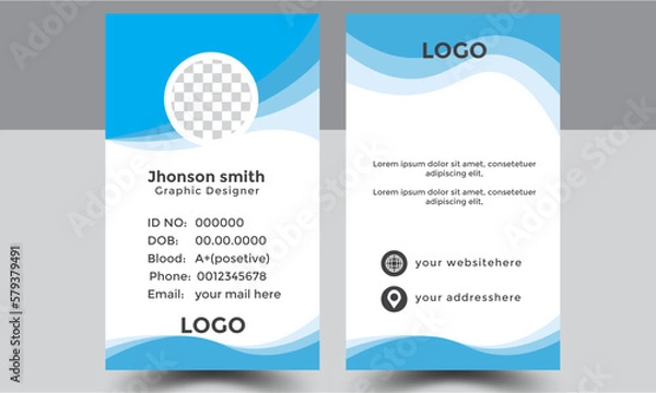 Fototapeta Modern simple and clean employee creative office id card design bundle company corporate
 vector with color variations.

