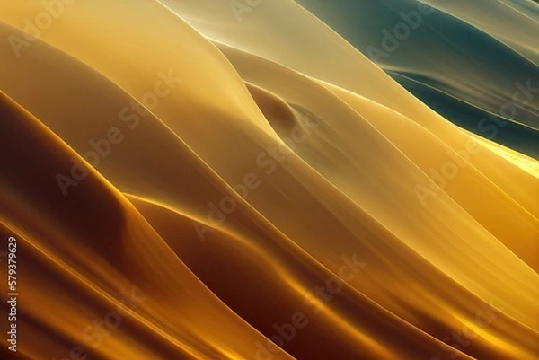Obraz golden wavy background generative ai