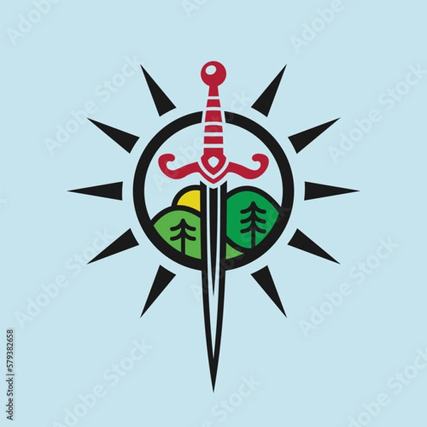 Obraz Sun Garden Sword Logo