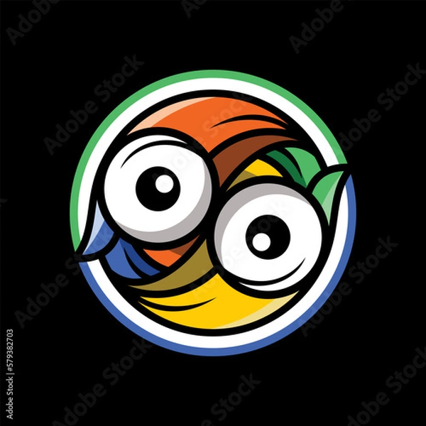 Fototapeta Two Parrot Circle Logo