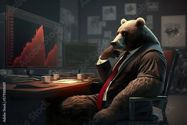 Fototapeta Stock bear market trading concept. Fail. Generative AI	
