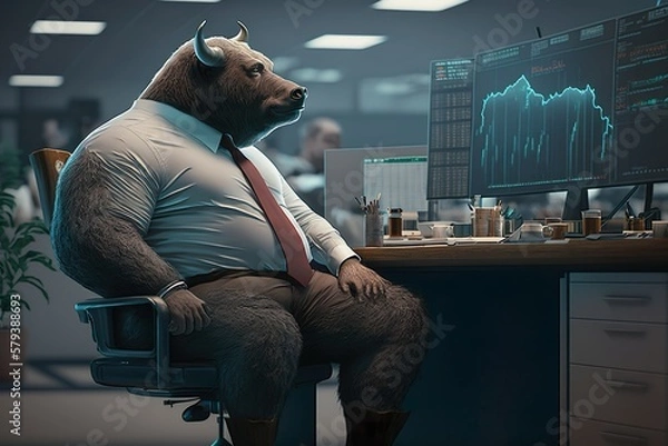 Fototapeta Stock bear market trading concept. Fail. Generative AI	
