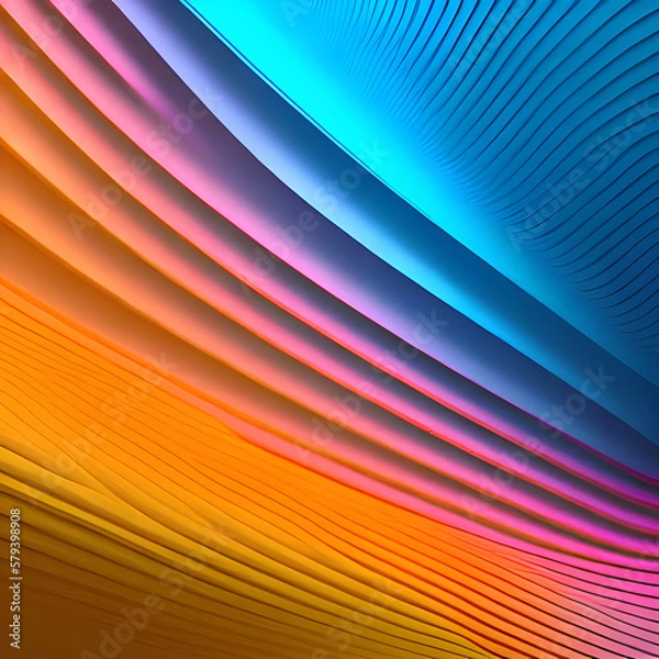 Obraz Multicolored wavy 3d pattern, colorful original background. Generative AI