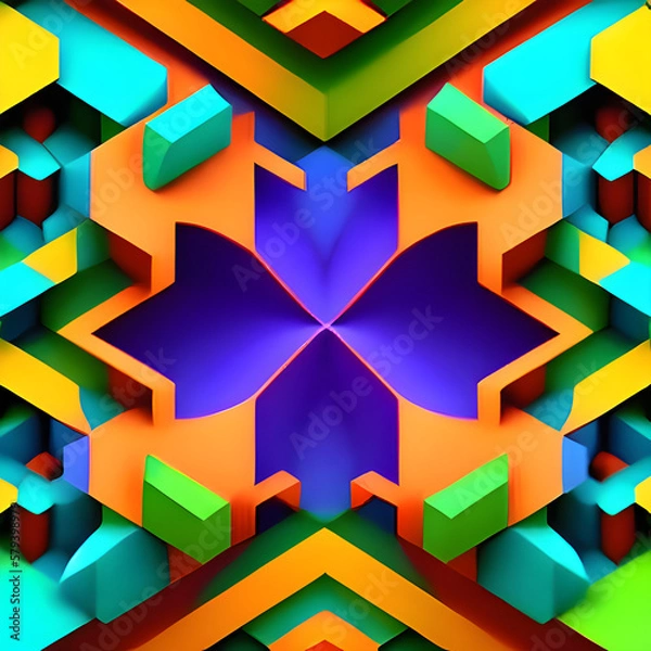 Obraz geometric abstract multicolored background pattern. Generative AI