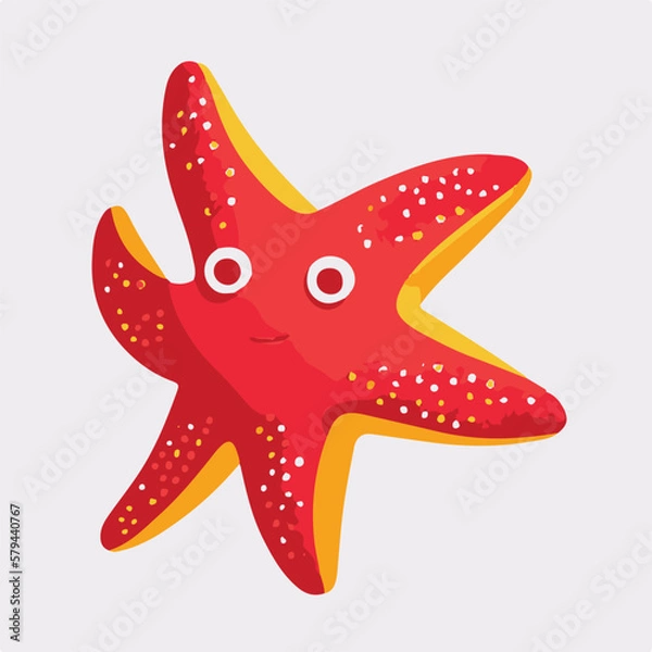 Obraz Red starfish with yellow dots vector