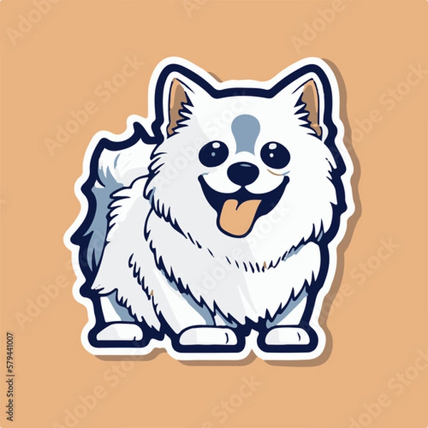 Obraz Spitz dog cartoon vector sticker design vector 
