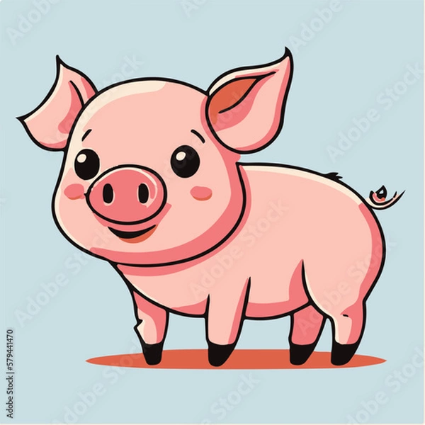 Obraz Vector cute pig cartoon