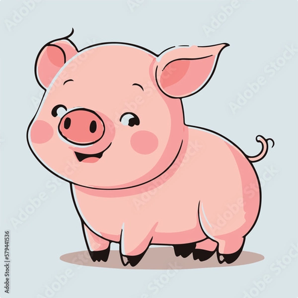Obraz Vector cute pig cartoon