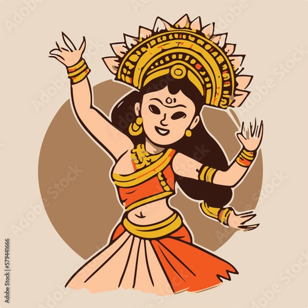 Obraz Vector traditional dancer cartoon vector illustration