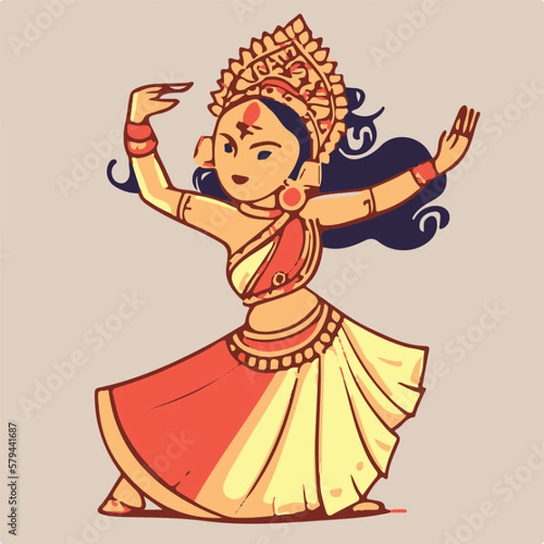 Obraz Vector traditional dancer cartoon vector illustration