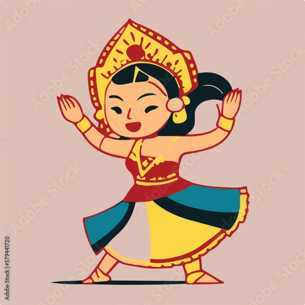 Obraz Vector traditional dancer cartoon vector illustration