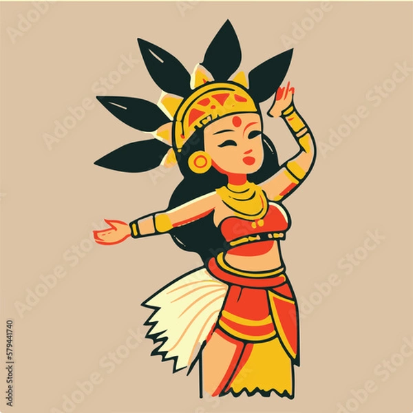 Obraz Vector traditional dancer cartoon vector illustration