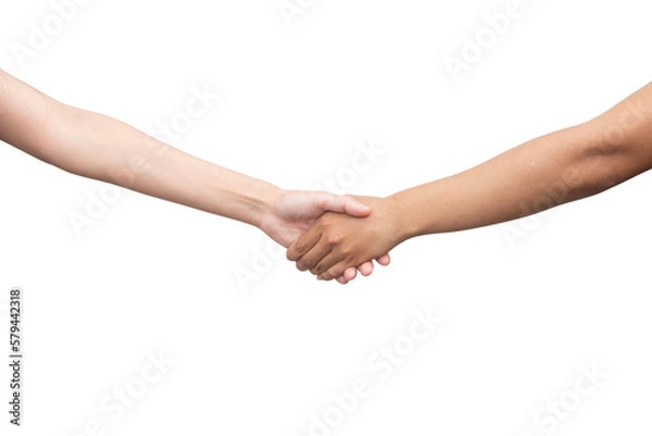 Obraz Shaking hands  isolated on white.