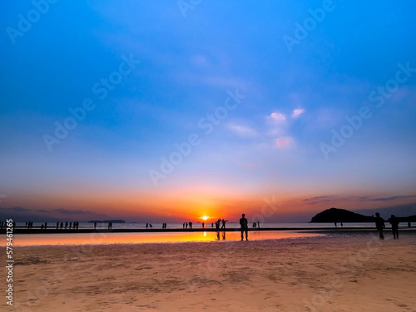 Obraz 香川県・父母ヶ浜の夕景