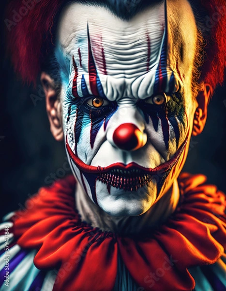 Obraz Fake AI generated evil clown