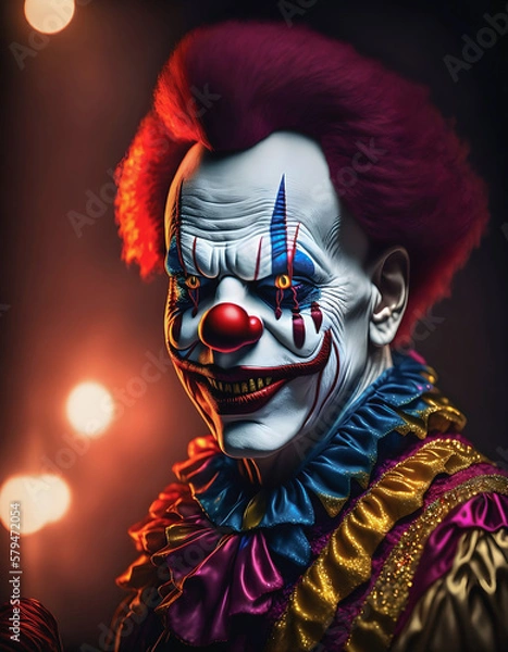 Obraz Fake AI generated evil clown