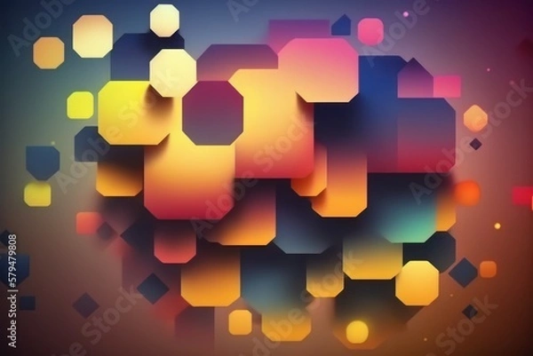 Fototapeta A vibrant display of abstract geometric shapes that will add an intriguing touch to any design project