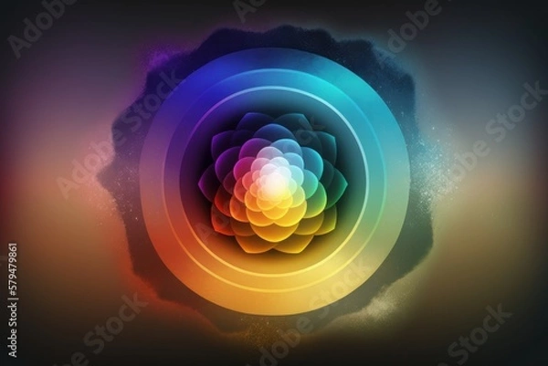 Fototapeta Colors of the rainbow blend together in this gradient color background, providing a soothing and serene atmosphere for any project or design