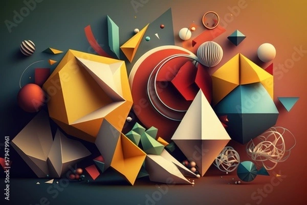 Fototapeta Get ready to add a modern touch to your designs with our geometric shapes background. Its clean lines and simple shapes provide the perfect backdrop for your next project