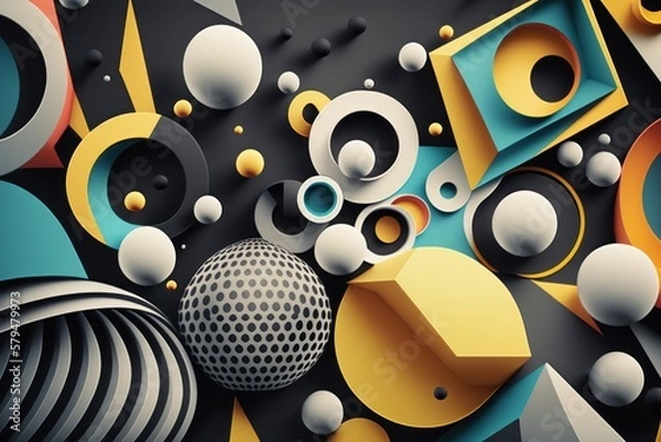 Fototapeta Get ready to add a modern touch to your designs with our geometric shapes background. Its clean lines and simple shapes provide the perfect backdrop for your next project