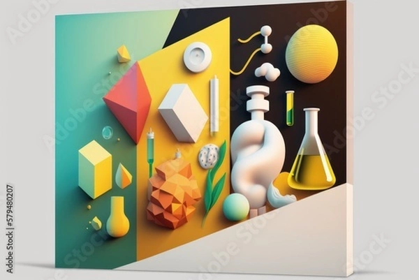 Fototapeta Uncover the beauty of science and medicine with this stunning minimalistic illustration - a perfect blend of art and knowledge