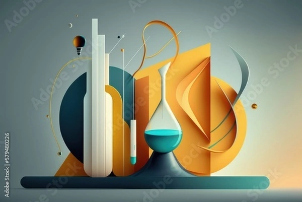 Fototapeta Uncover the beauty of science and medicine with this stunning minimalistic illustration - a perfect blend of art and knowledge