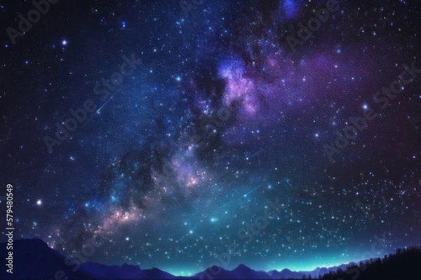 Fototapeta Journey through the infinite expanse of the cosmos with this breathtaking space photo - a stunning night sky wallpaper that boasts a mesmerizing display of stars