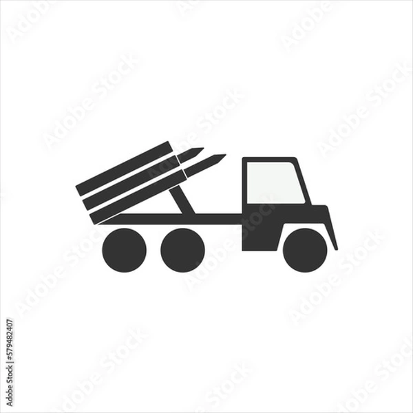 Obraz Highly mobile artillery missile system. Vector illustrations
