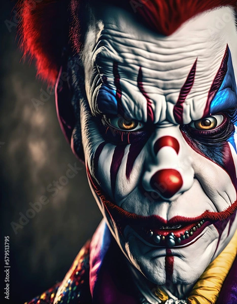Obraz Fake AI generated evil clown