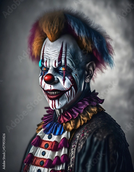 Obraz Fake AI generated evil clown