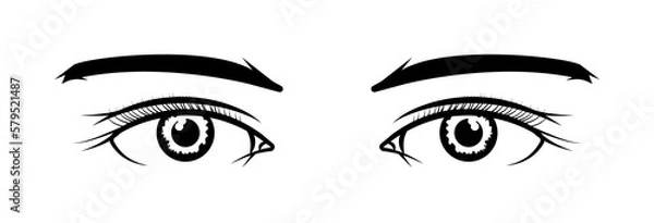 Obraz Realistic woman eyes black and white
