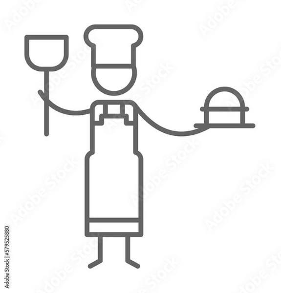 Fototapeta Chef, spoon, restaurant icon illustration design art