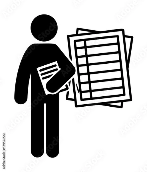 Obraz man with accounts degree icon