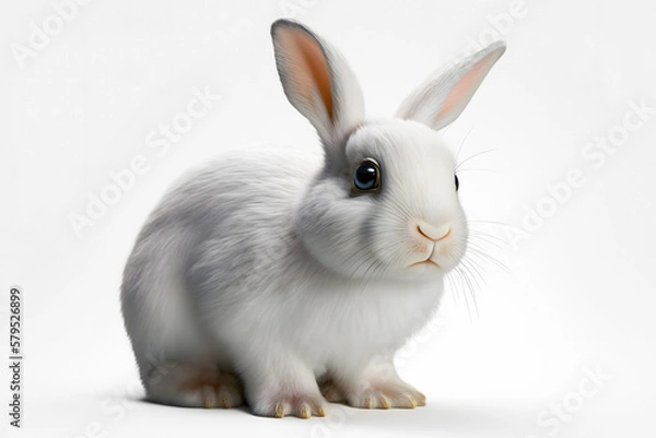 Obraz High definition realistic 3D Easter rabbit images for your design projects. White, brown or cartoon rabbits 10k